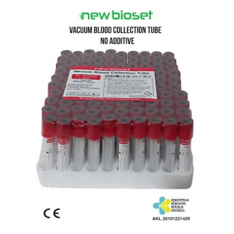 Vacuum Blood Collection Tube No Additive 3 ml New Bioset